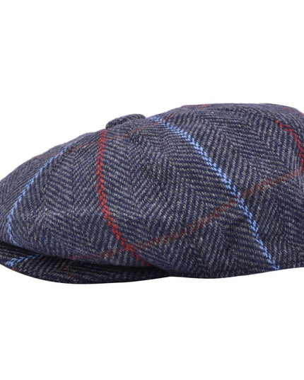 Over Check Twill Herringbone Newsboy Cap