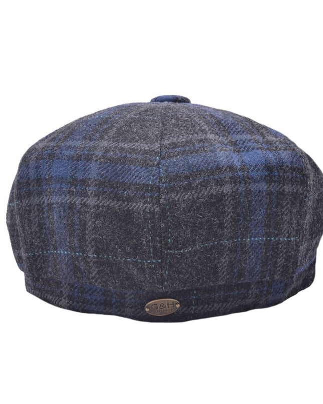 Men Scottish Tartan Newsboy Cap Wool Blend 8 Panel