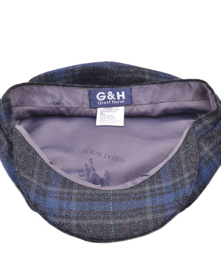 Men Scottish Tartan Newsboy Cap Wool Blend 8 Panel