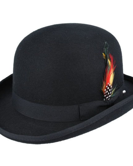 Bowler Hat Classic Hard Felt 100% Wool Bowler Hat With Satin Lined
