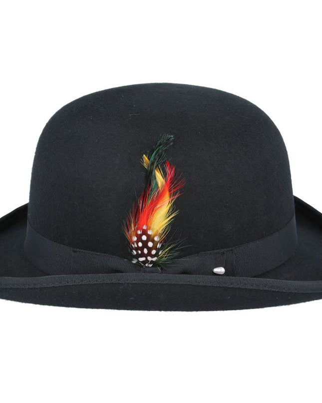 Derby Bowler Hat 100% Wool Felt With Satin Lined