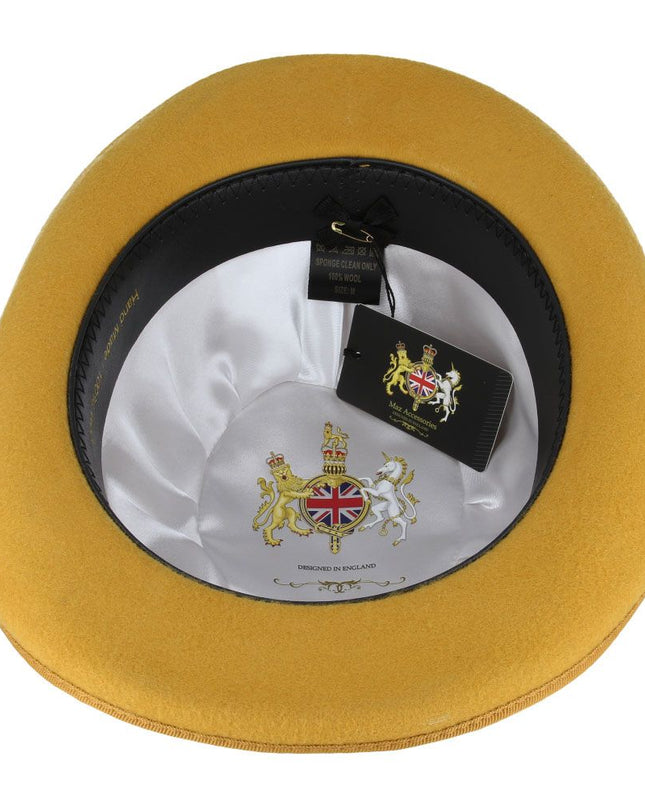 Derby Bowler Hat 100% Wool Felt With Satin Lined