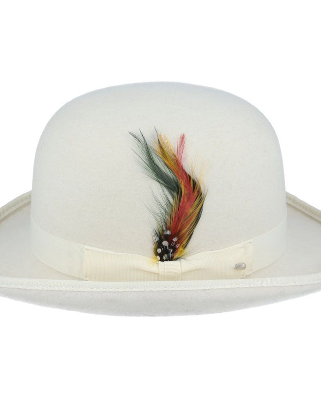Derby Bowler Hat 100% Wool Felt With Satin Lined