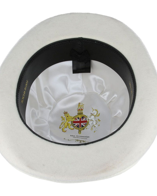 Derby Bowler Hat 100% Wool Felt With Satin Lined