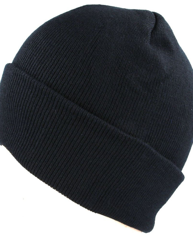 Plain Cotton Knitted Beanie Hat - Woolly Hat