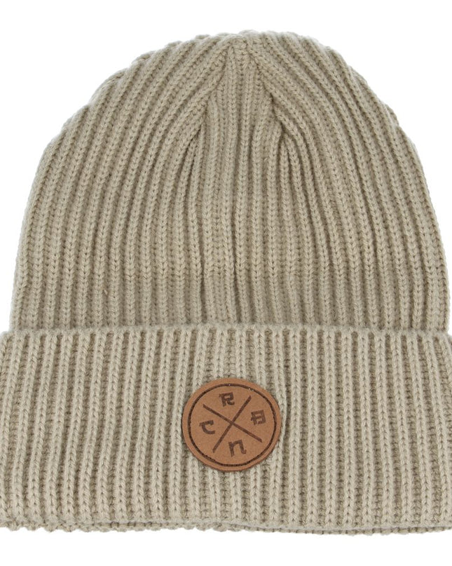 Winter Beanie Hat Carbon Patch Knitted Woolly Hat