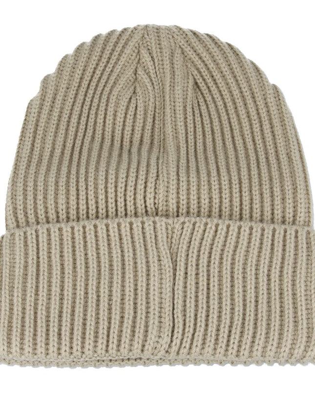 Winter Beanie Hat Carbon Patch Knitted Woolly Hat