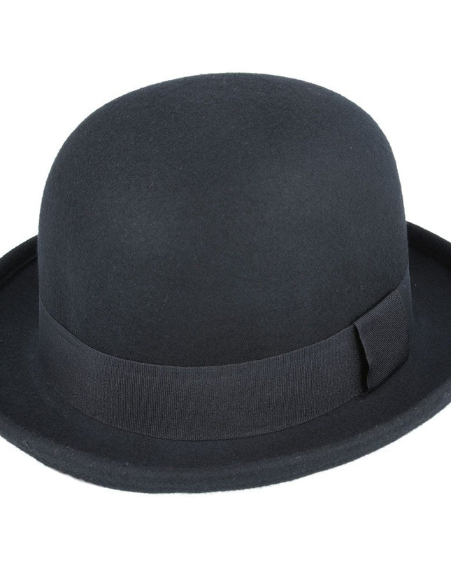 Soft Bowler Hat 100% Wool Felt Crushable - Black