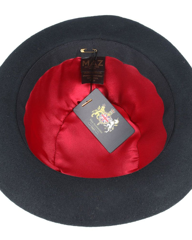 Soft Bowler Hat 100% Wool Felt Crushable - Black