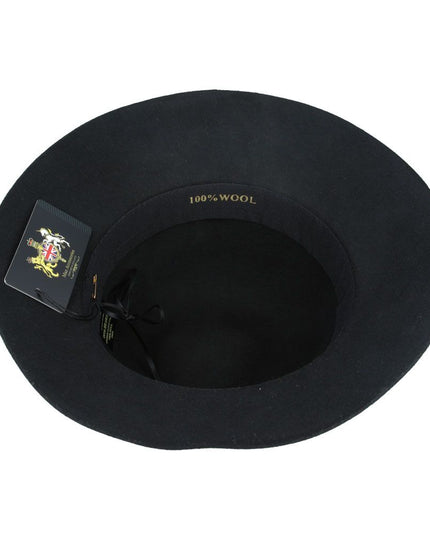 Women Classic Wool Cloche Hat With Floral Strap