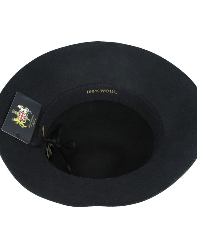 Women Classic Wool Cloche Hat With Floral Strap