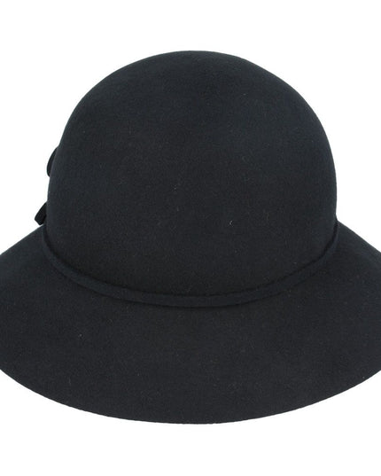Women Classic Wool Cloche Hat With Floral Strap