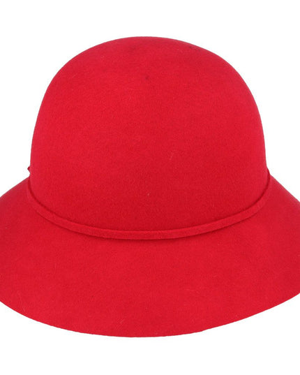 Women Classic Wool Cloche Hat With Floral Strap