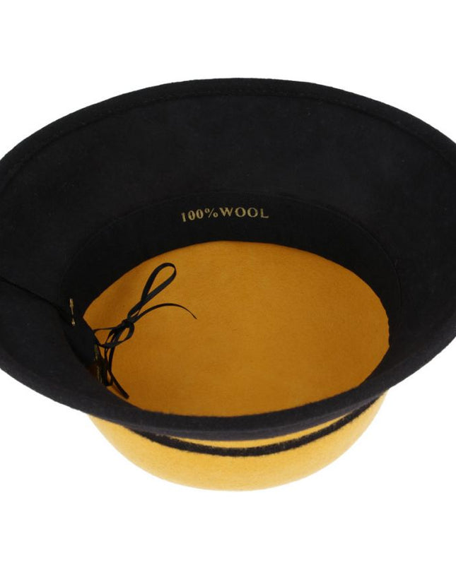 Women Two Tone Floral Cloche Hat Crushable Wool Felt
