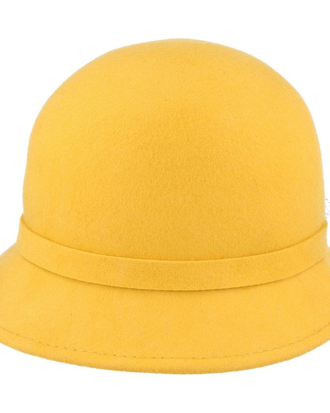 Women Vintage Cloche Hat With Floral Mesh Yarn