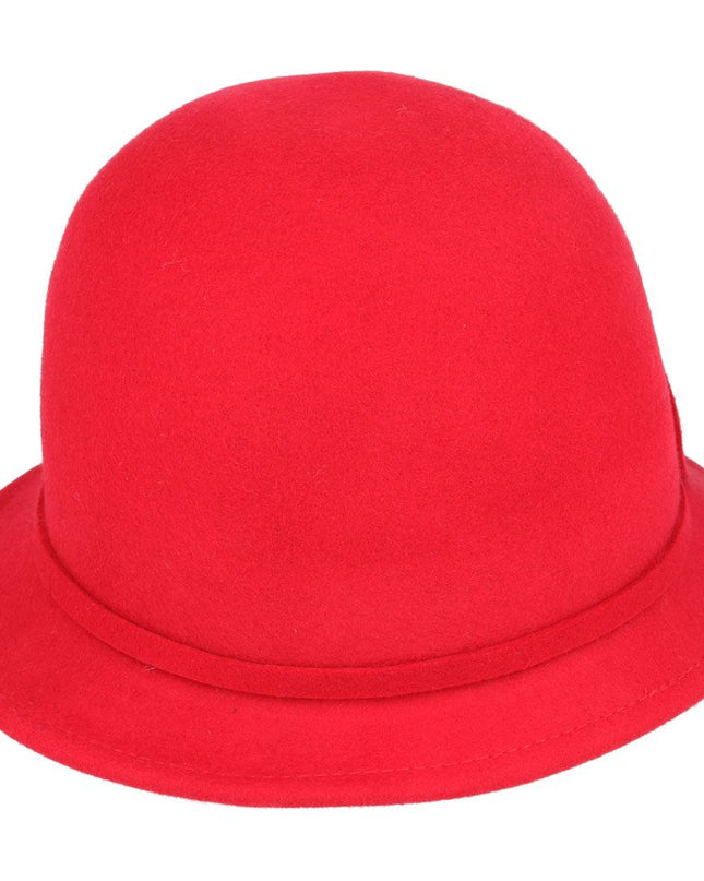 Women Rose Wool Cloche Hat Dressing Vintage Hat