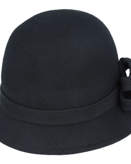 Women Cloche Hat Crushable Wool Felt With Floral Band