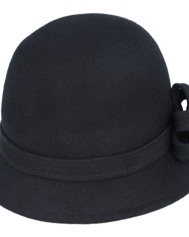 Women Cloche Hat Crushable Wool Felt With Floral Band
