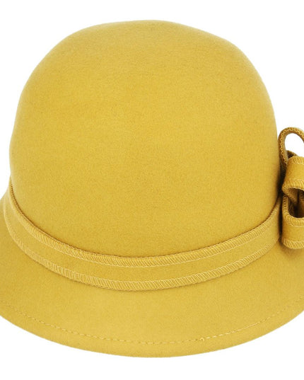 Women Cloche Hat Crushable Wool Felt With Floral Band