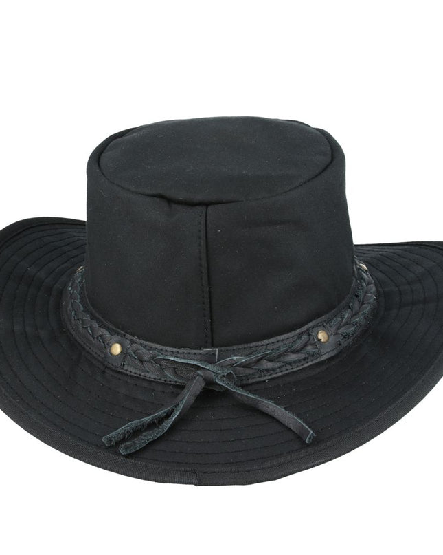Western Bush Style Outback Waxed Cotton Cowboy Hat