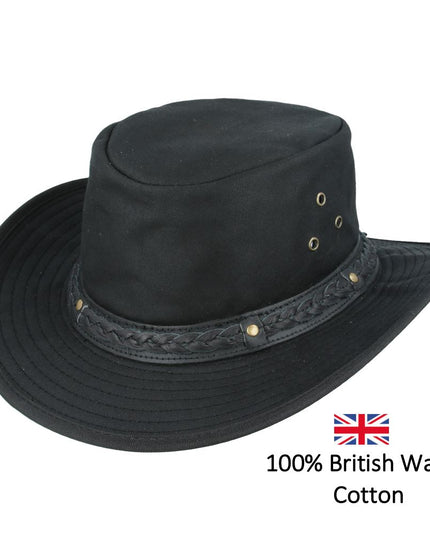 Western Bush Style Outback Waxed Cotton Cowboy Hat