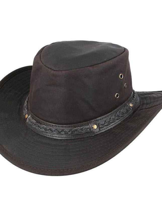 Western Bush Style Outback Waxed Cotton Cowboy Hat