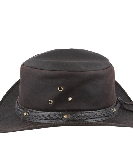 Western Bush Style Outback Waxed Cotton Cowboy Hat