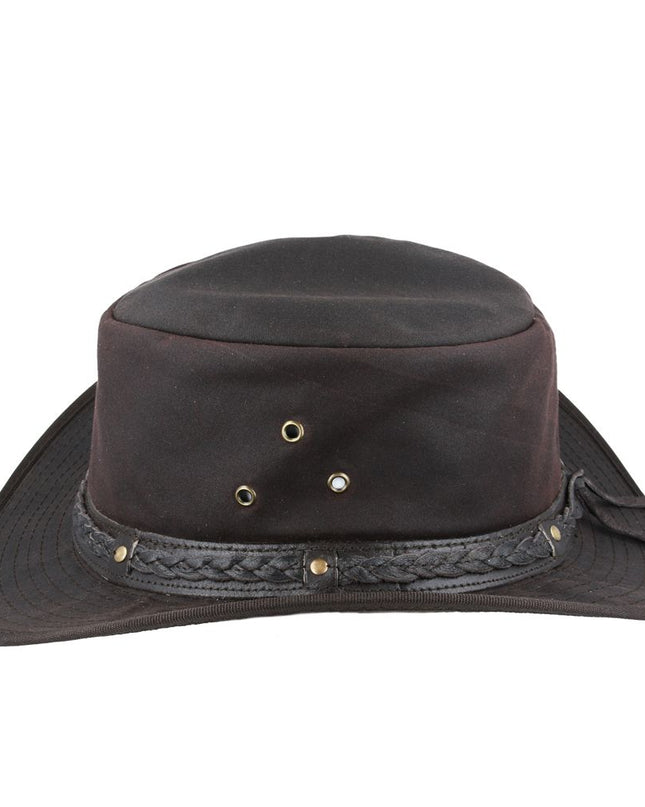 Western Bush Style Outback Waxed Cotton Cowboy Hat
