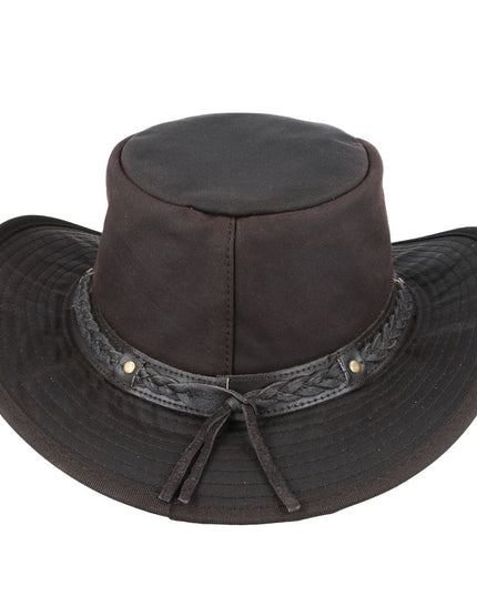 Western Bush Style Outback Waxed Cotton Cowboy Hat