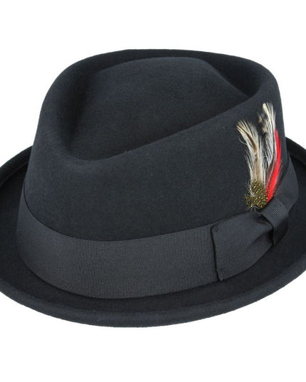 Diamond Crown Wool Felt Pork Pie Hat