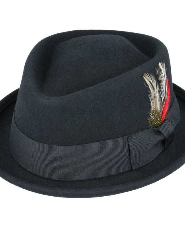 Diamond Crown Wool Felt Pork Pie Hat