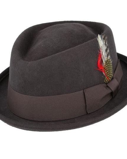 Diamond Crown Wool Pork Pie Hat