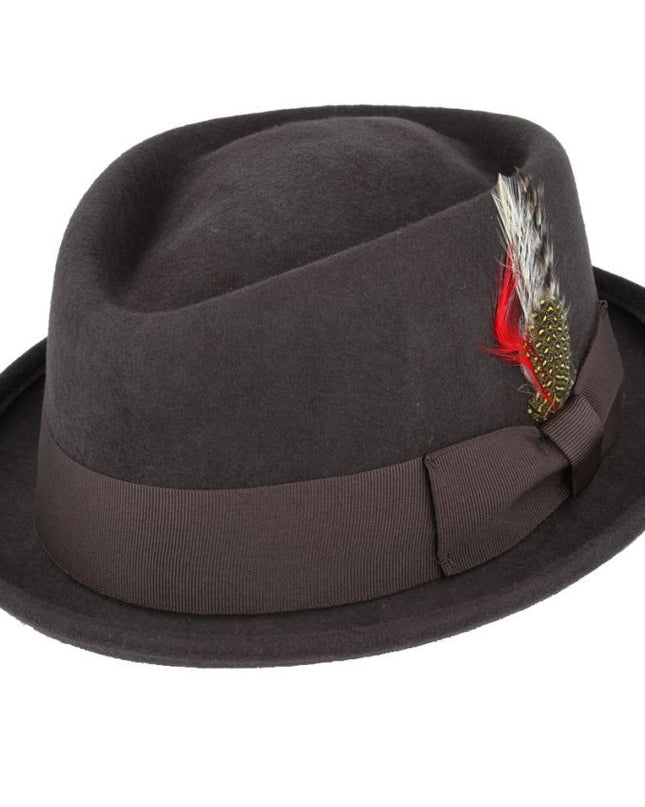 Diamond Crown Wool Pork Pie Hat