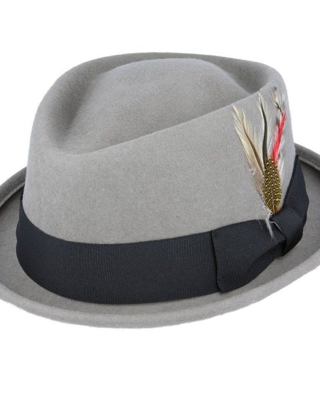 Diamond Crown Wool Felt Pork Pie Hat