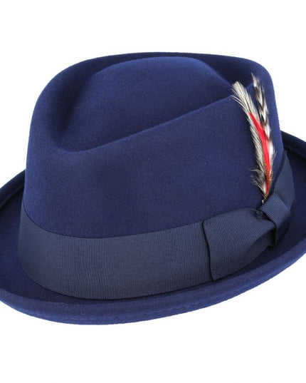 Diamond Crown Wool Pork Pie Hat