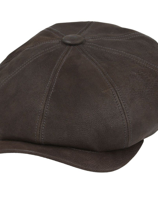 Newsboy Cap 100% Sheepskin Leather 8 Panel Baker Boy Hat