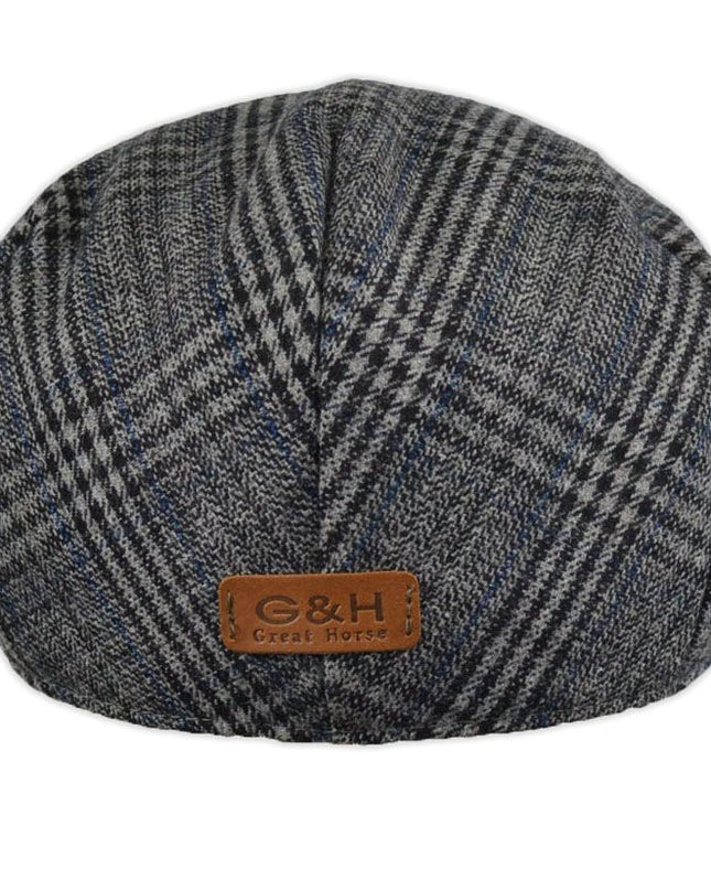 Men Check Tweed Flat Caps