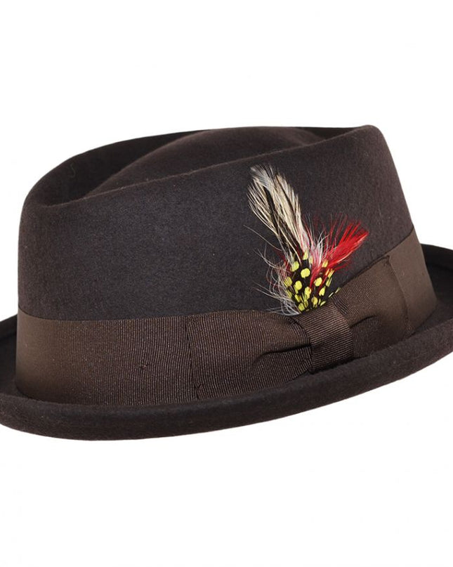 Diamond Crown Wool Pork Pie Hat