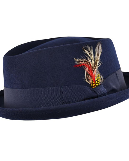 Diamond Crown Wool Pork Pie Hat