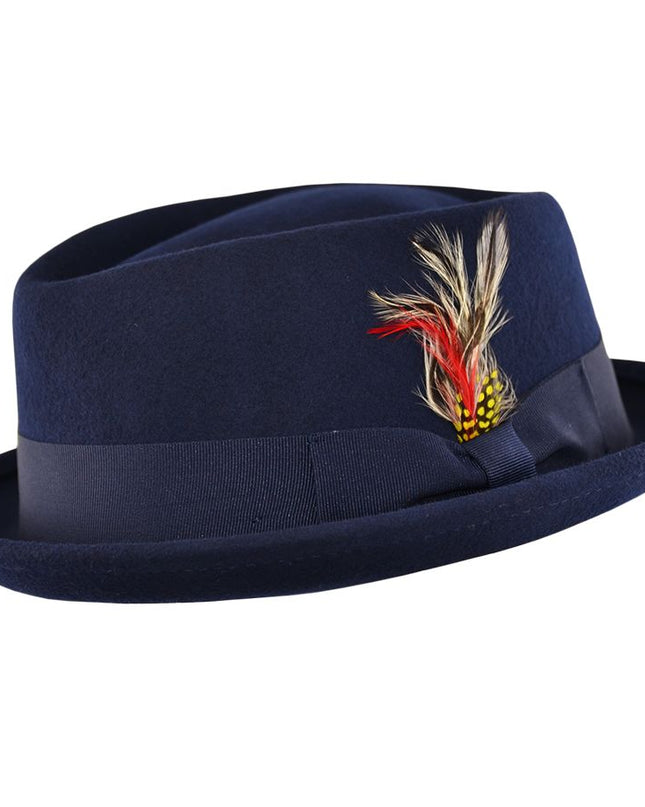 Diamond Crown Wool Pork Pie Hat