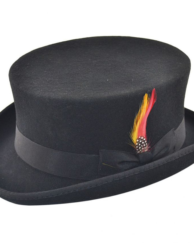Low Crown Deadman Top Hat Traditional Dressage Wool Hat