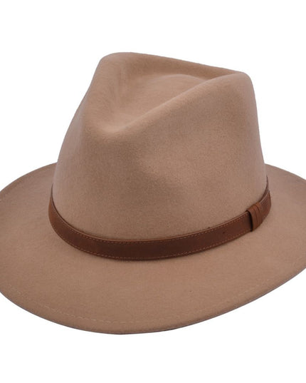 Fedora Hat Crushable Wool Felt With Leather Band