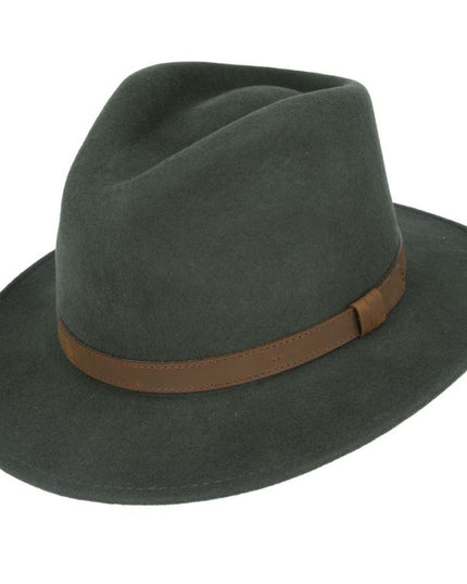 Felt Fedora Hat With Leather Band Single Sizes