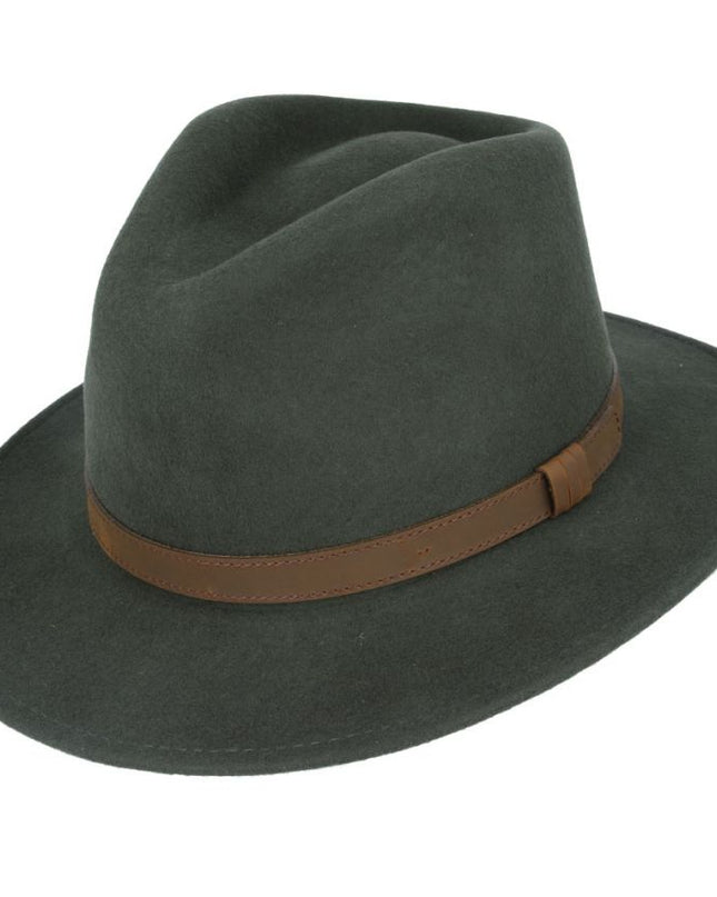 Felt Fedora Hat With Leather Band Single Sizes