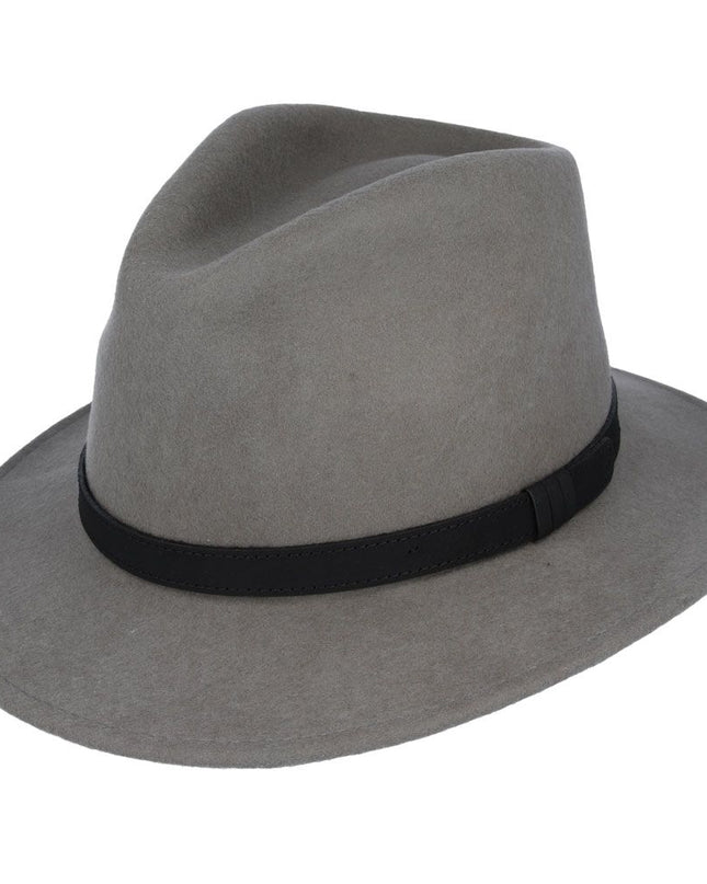 Fedora Hat Crushable Wool Felt With Leather Band