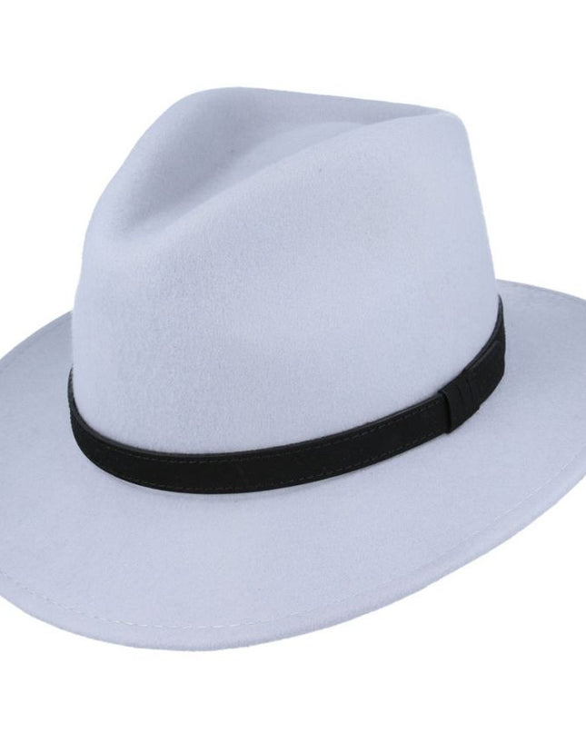 Fedora Hat Crushable Wool Felt With Leather Band