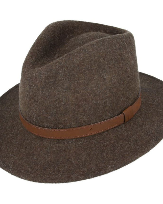 Fedora Hat Crushable Wool Felt With Leather Band