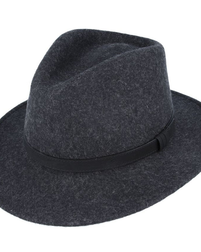 Fedora Hat Crushable Wool Felt With Leather Band