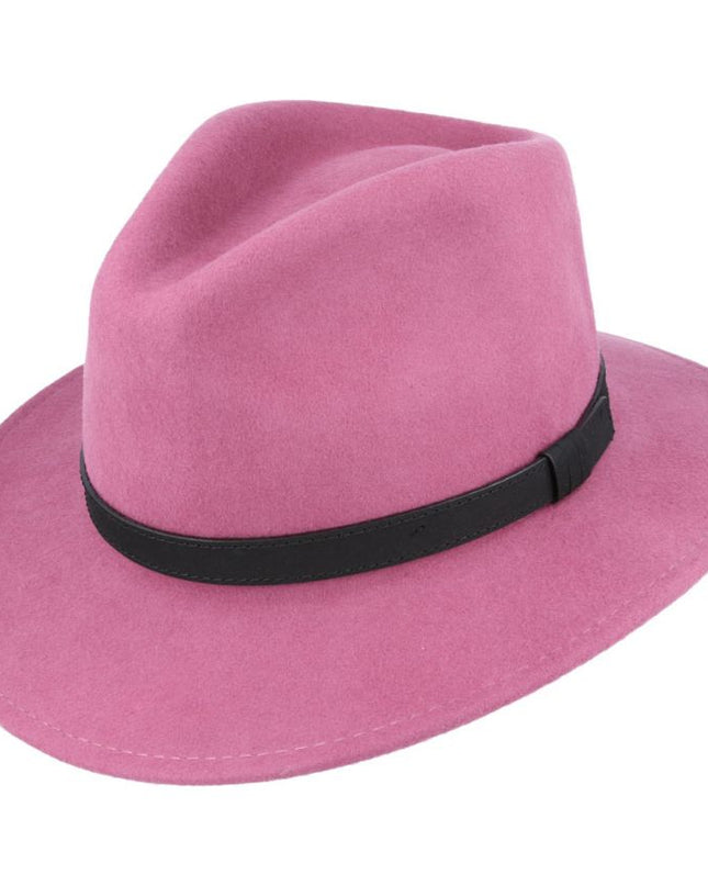 Fedora Hat Crushable Wool Felt With Leather Band