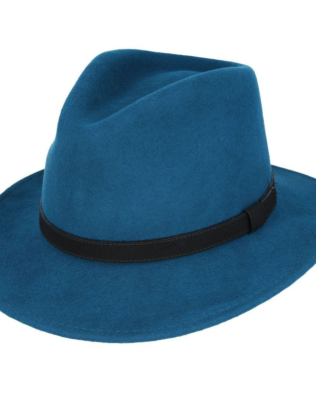 Fedora Hat Crushable Wool Felt With Leather Band